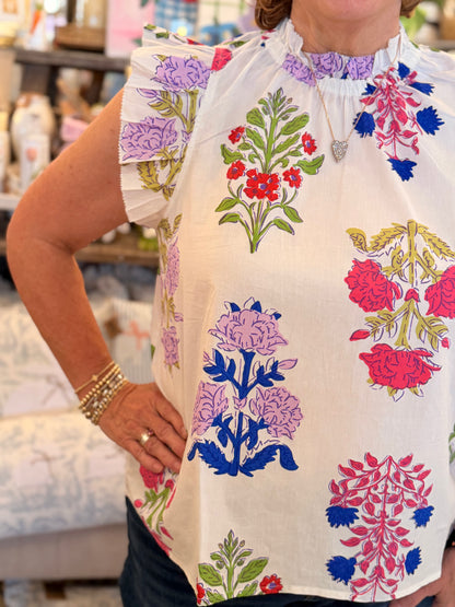 Kenzie Multi Floral Flounce Top