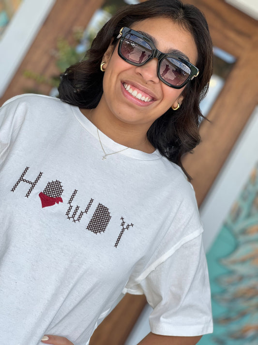 HOWDY Embroidered Icon Tee