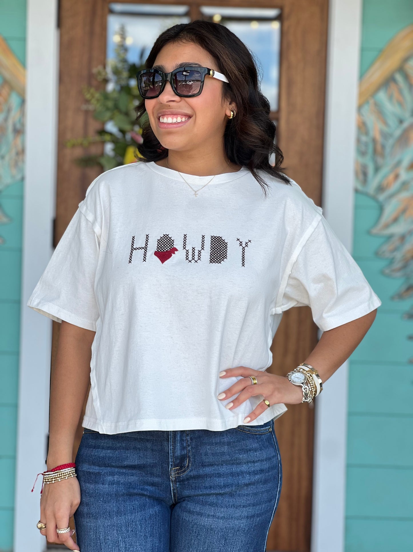 HOWDY Embroidered Icon Tee