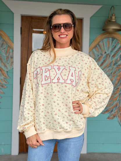 Floral TEXAS Embroidered Sweatshirt