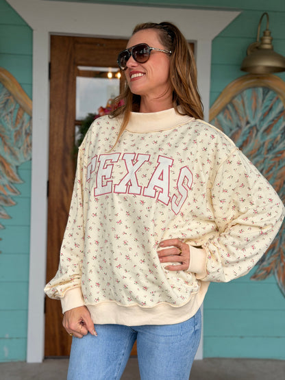 Floral TEXAS Embroidered Sweatshirt