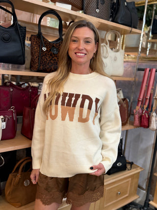 Cream Howdy Oversized Sweater