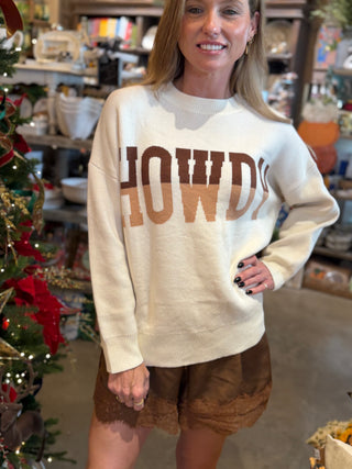Cream Howdy Oversized Sweater