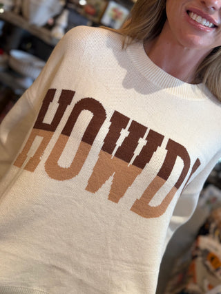 Cream Howdy Oversized Sweater