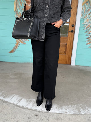 1822 Denim 30in Black Better Butter HR Wide Leg Denim