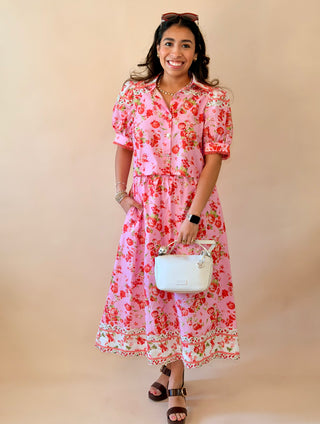 Pink & Red Floral Hallie Top