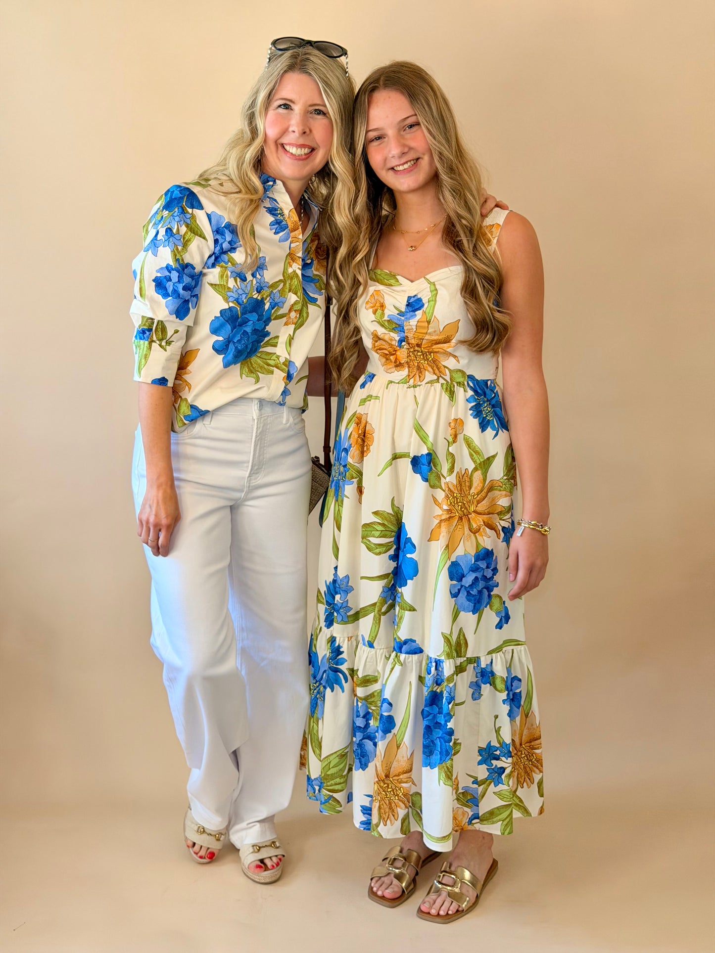 Blue Multi Floral Print Blouse