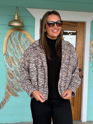 Ecru Zebra Print Jacket