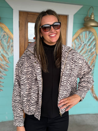 Ecru Zebra Print Jacket