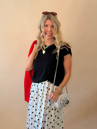 Black Overlay Polka Dot Maxi Dress