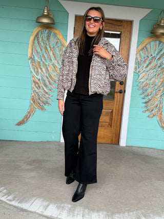 Ecru Zebra Print Jacket