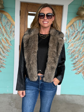 Kut Faux Leather Fur Lexi Jacket