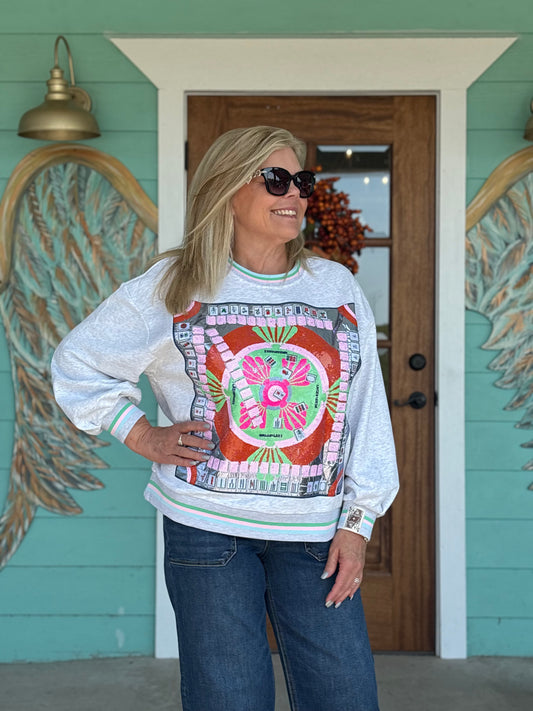 Queen of Sparkles Mahjong Table Sweatshirt