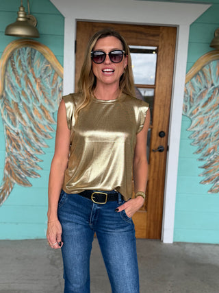 Gold Rossin Foil Crew Tee