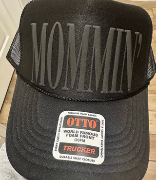 Mommin Black Trucker Hat