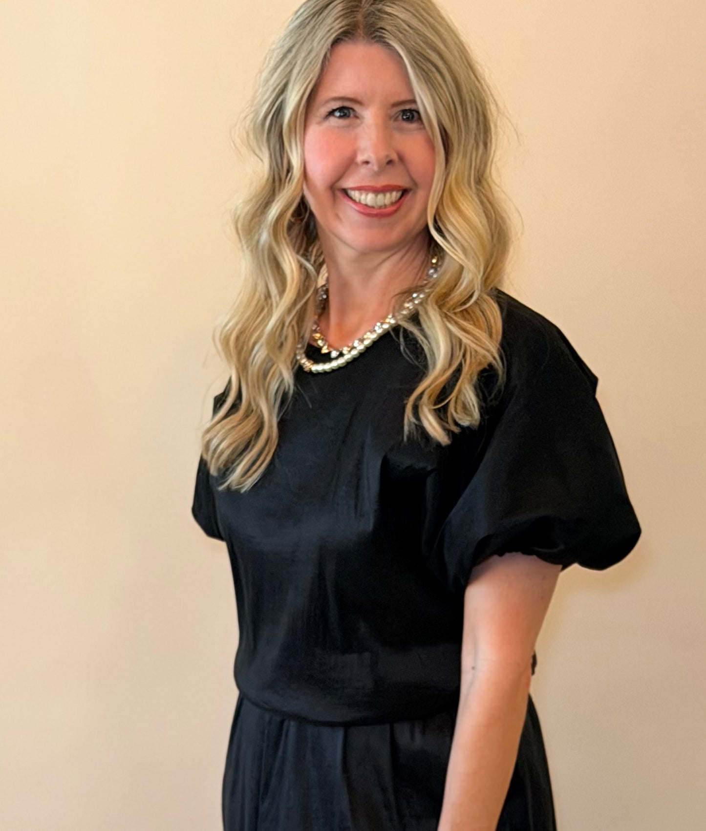 Camdyn Black Taffeta Bubble Top