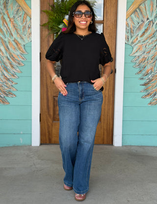 Black Short Sleeve Haley Top