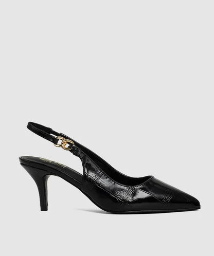 ShuShop Nigella Black Croco Heels