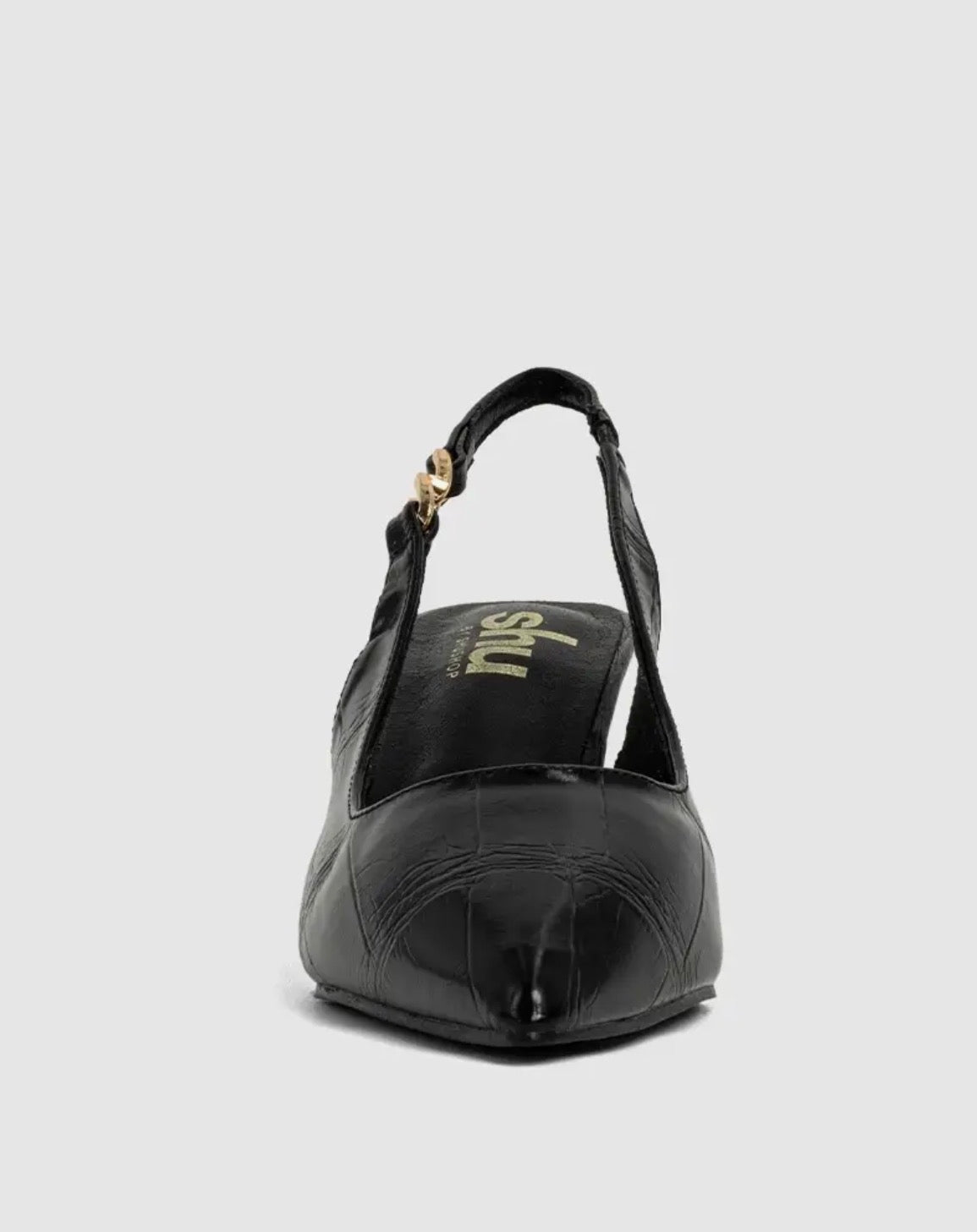 ShuShop Nigella Black Croco Heels