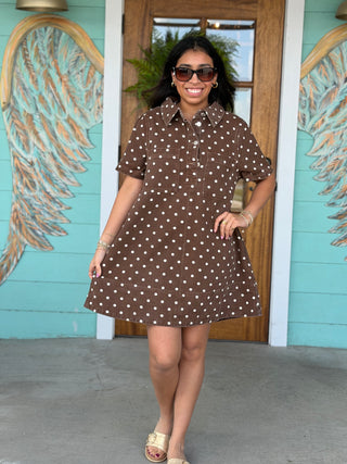 Brown Polka Dot Dress