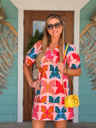 Uncle Frank Pink Butterfly Dress