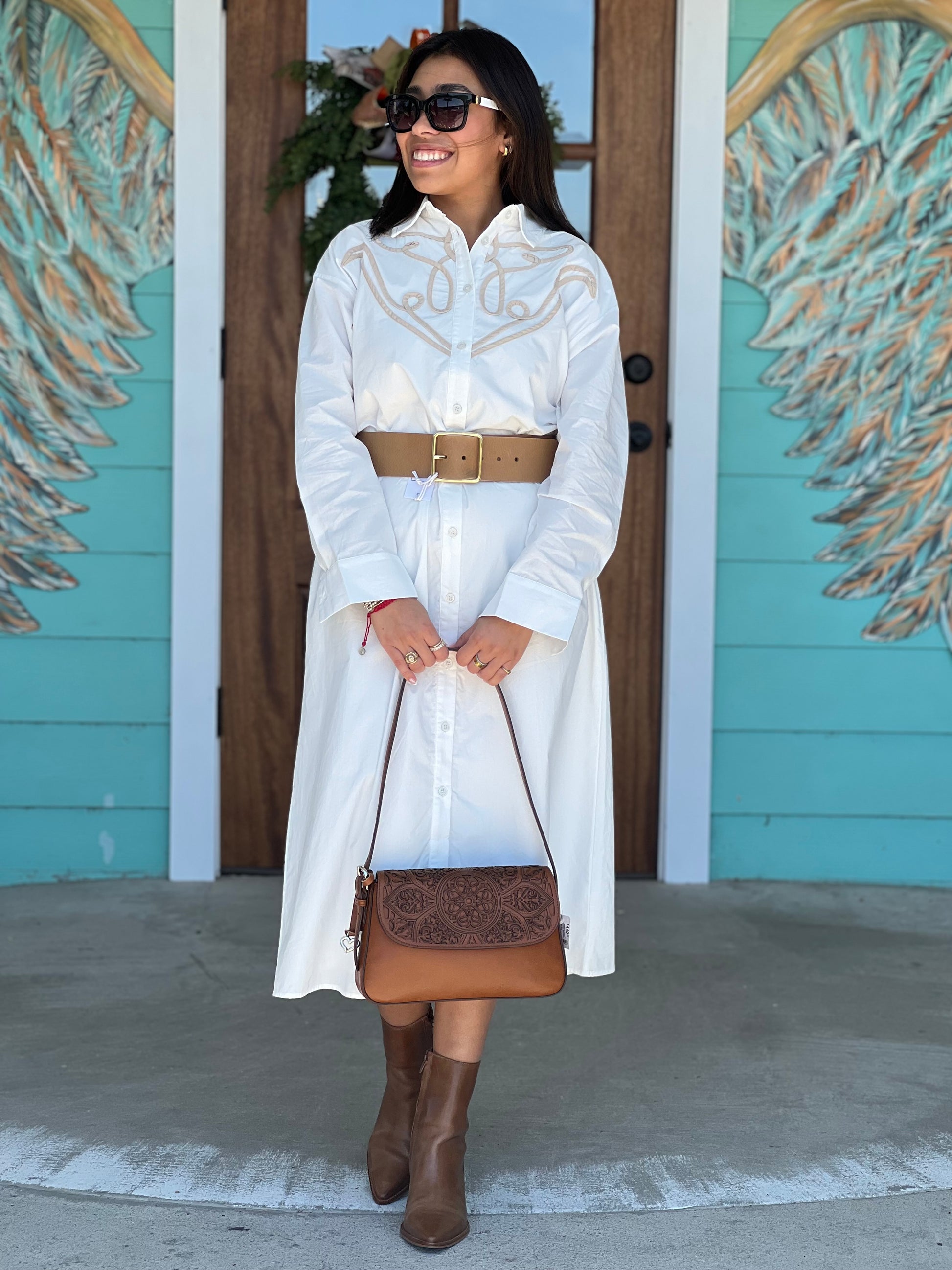 Wild West Maxi Shirt Dress Rhinestone Angel Wild West Maxi Shirt Dress Rhinestone Angel