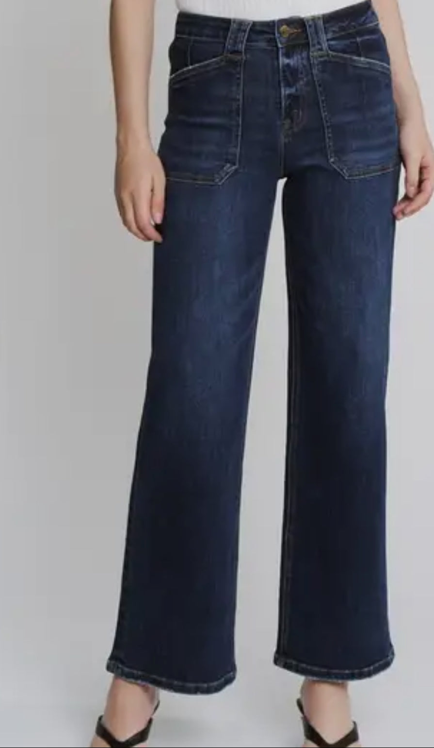Mica High Rise Wide Leg Pocket Denim