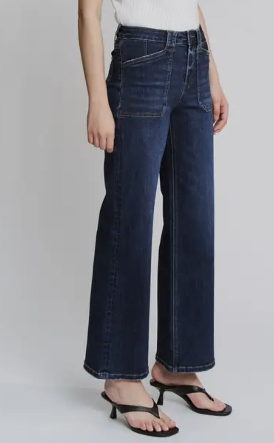 Mica High Rise Wide Leg Pocket Denim