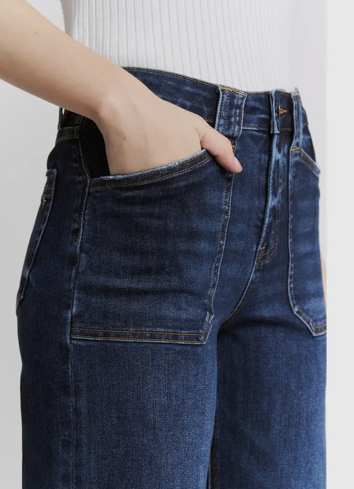 Mica High Rise Wide Leg Pocket Denim