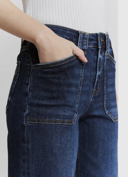 Mica High Rise Wide Leg Pocket Denim