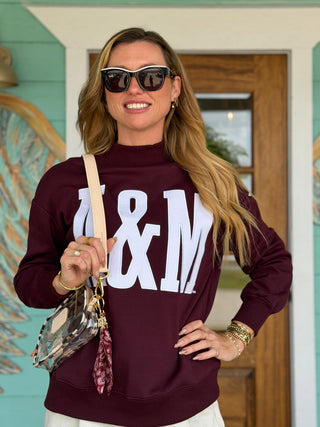 Mockneck Madi A&M Applique Sweatshirt