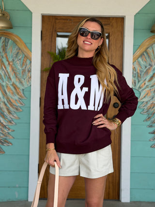 Mockneck Madi A&M Applique Sweatshirt