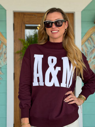 Mockneck Madi A&M Applique Sweatshirt