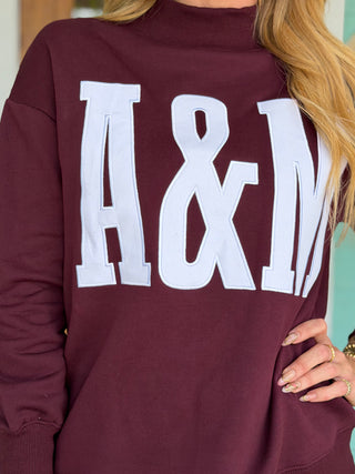 Mockneck Madi A&M Applique Sweatshirt