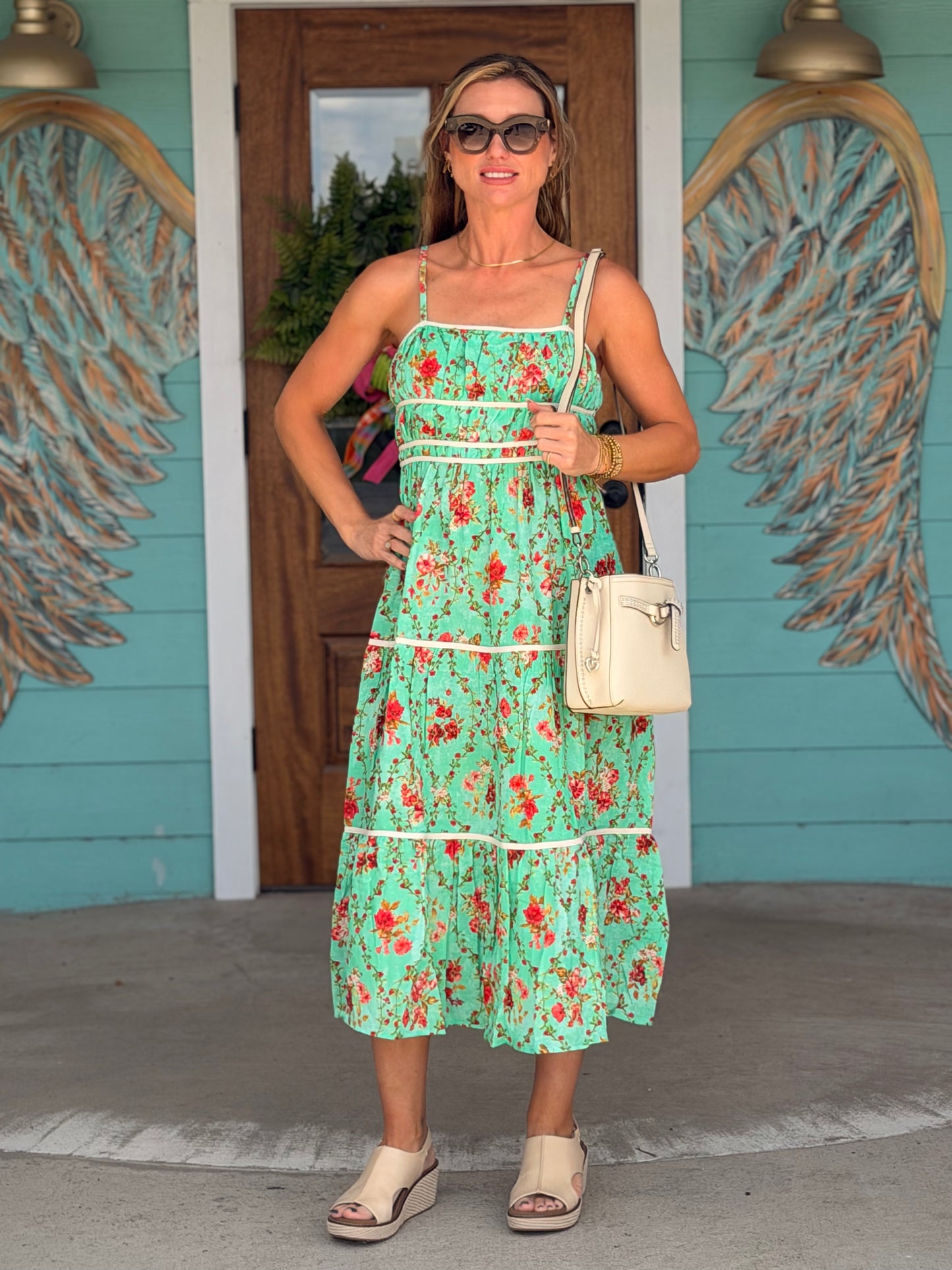 Emerald Floral Printed Dress