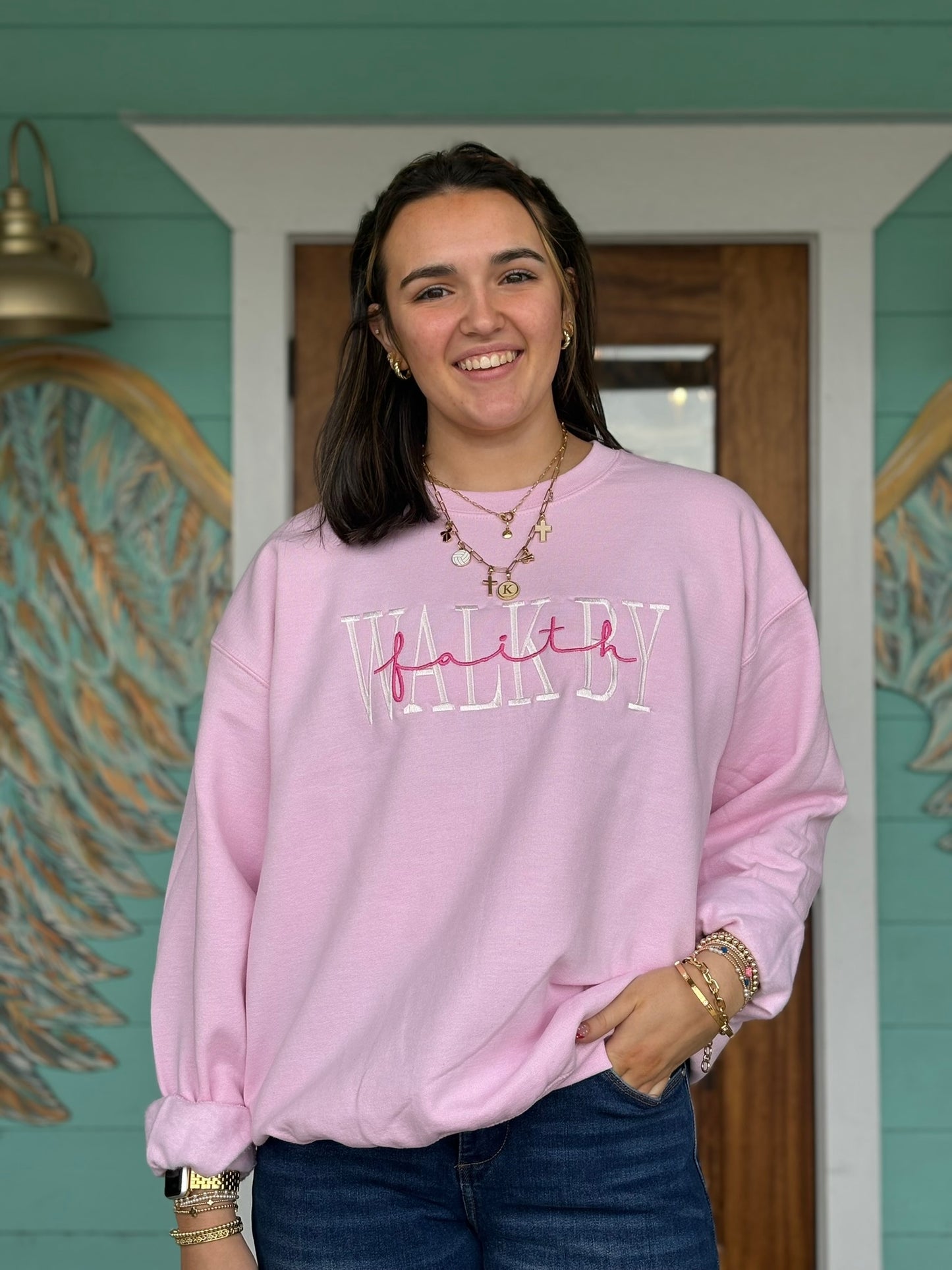 Walk by Faith Embroidered Sweatshirt