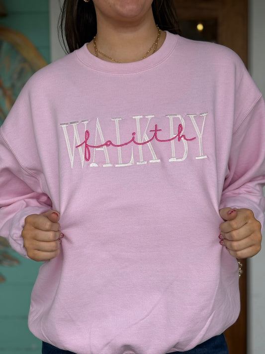 Walk by Faith Embroidered Sweatshirt