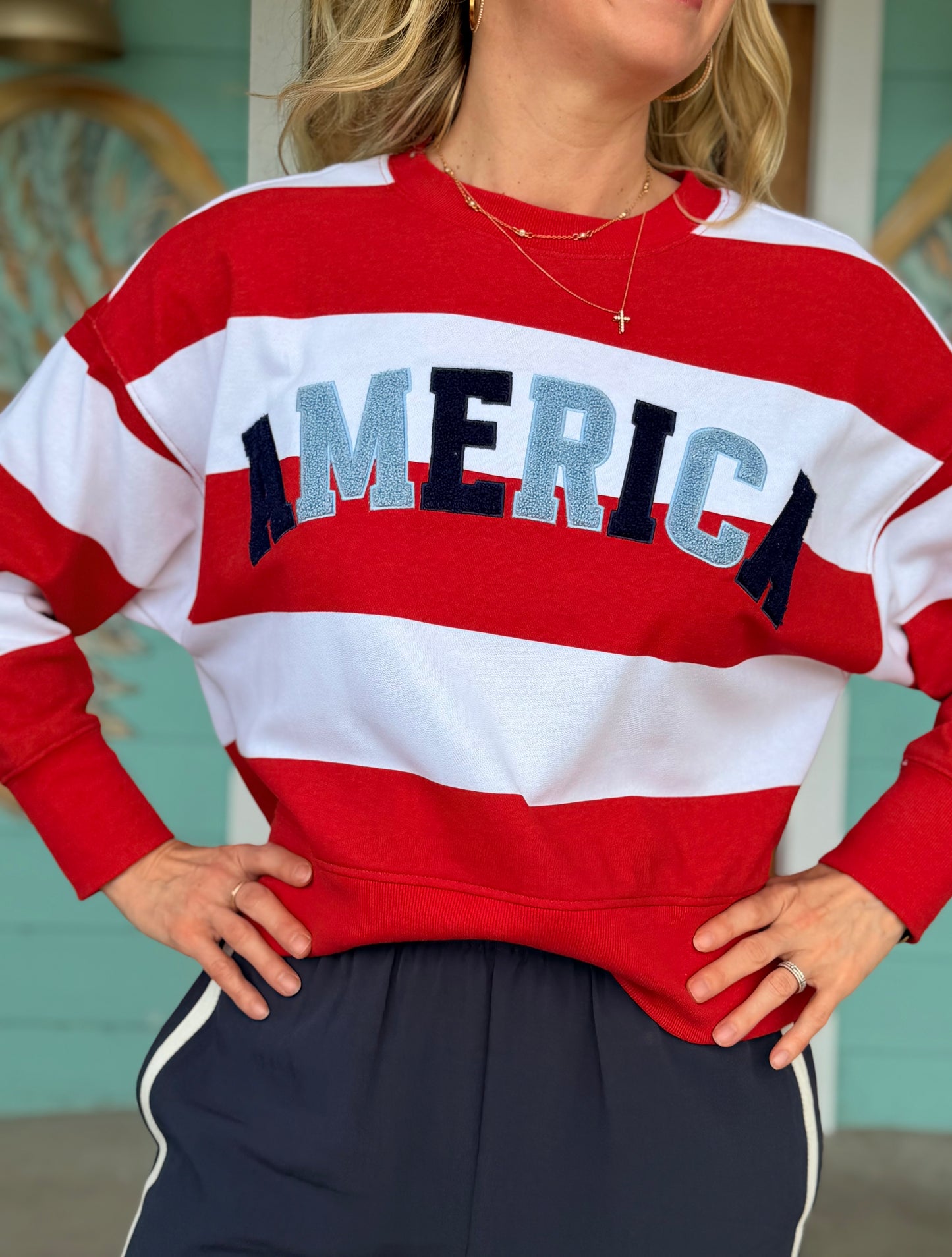America Rugby Stripe Sweatshirt