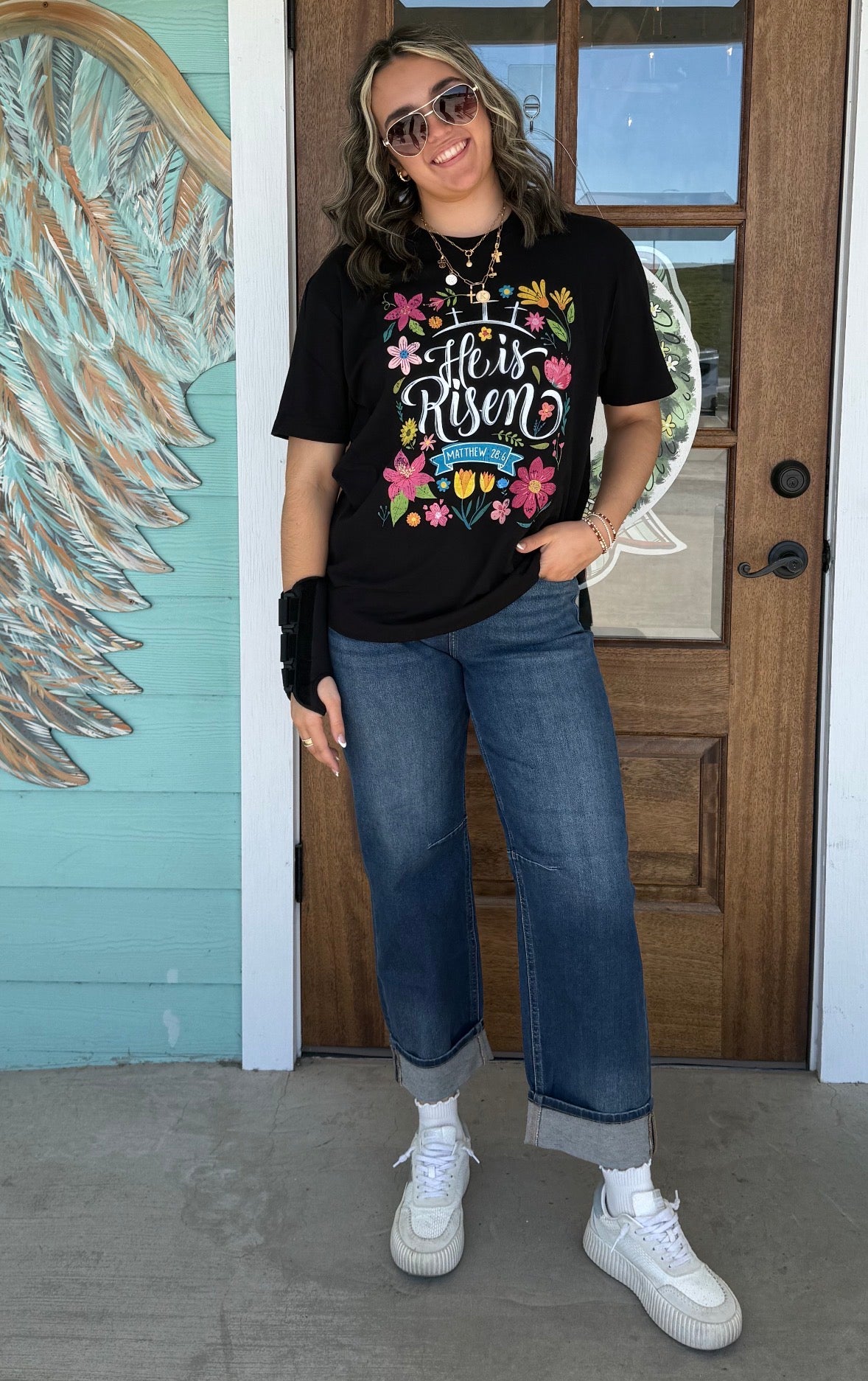 Faith He Is Risen Black Tee