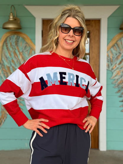 America Rugby Stripe Sweatshirt
