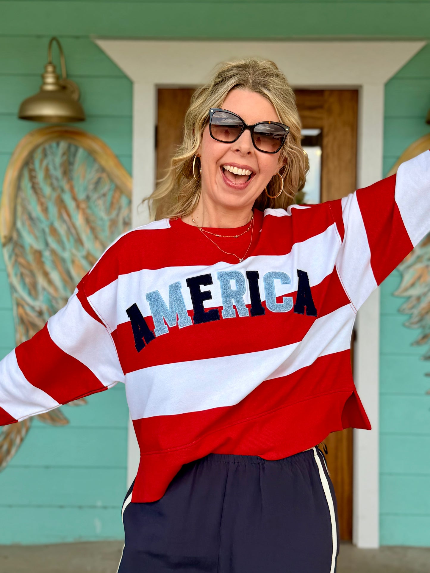 America Rugby Stripe Sweatshirt