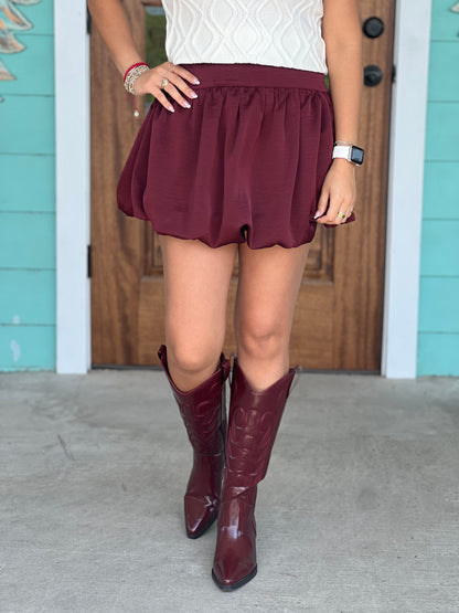 Burgundy Balloon Skirt