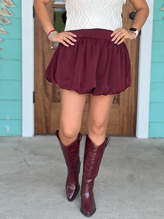 Burgundy Balloon Skirt