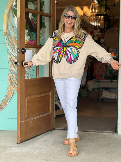 Queen of Sparkles Multi Butterfly Sweatshirt