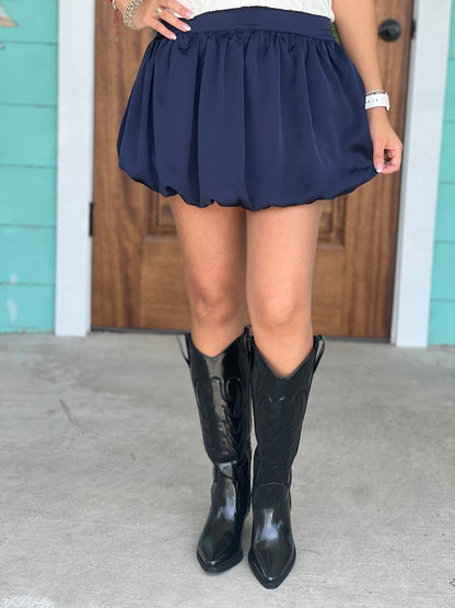 Navy Balloon Skirt
