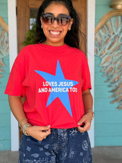 Red, White & America Too Tee