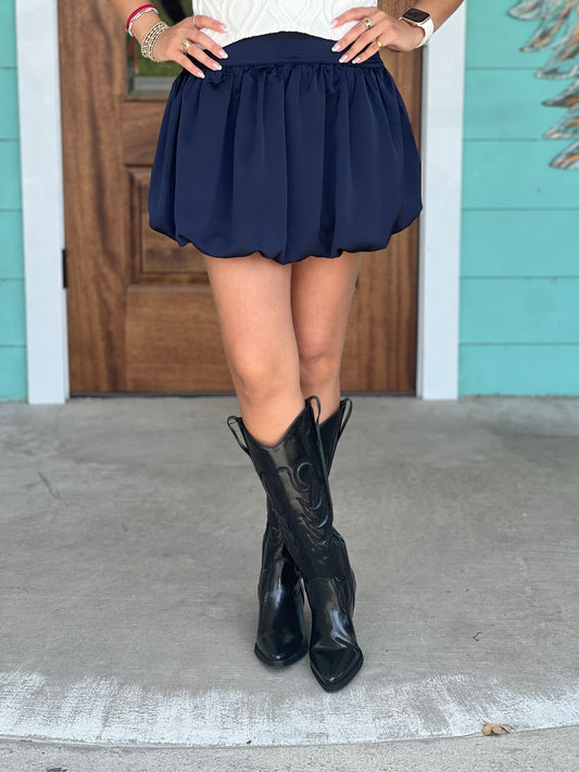 Navy Balloon Skirt