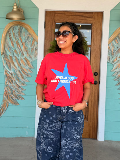 Red, White & America Too Tee