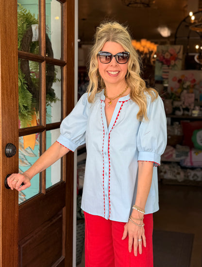 Elaine Light Blue Top