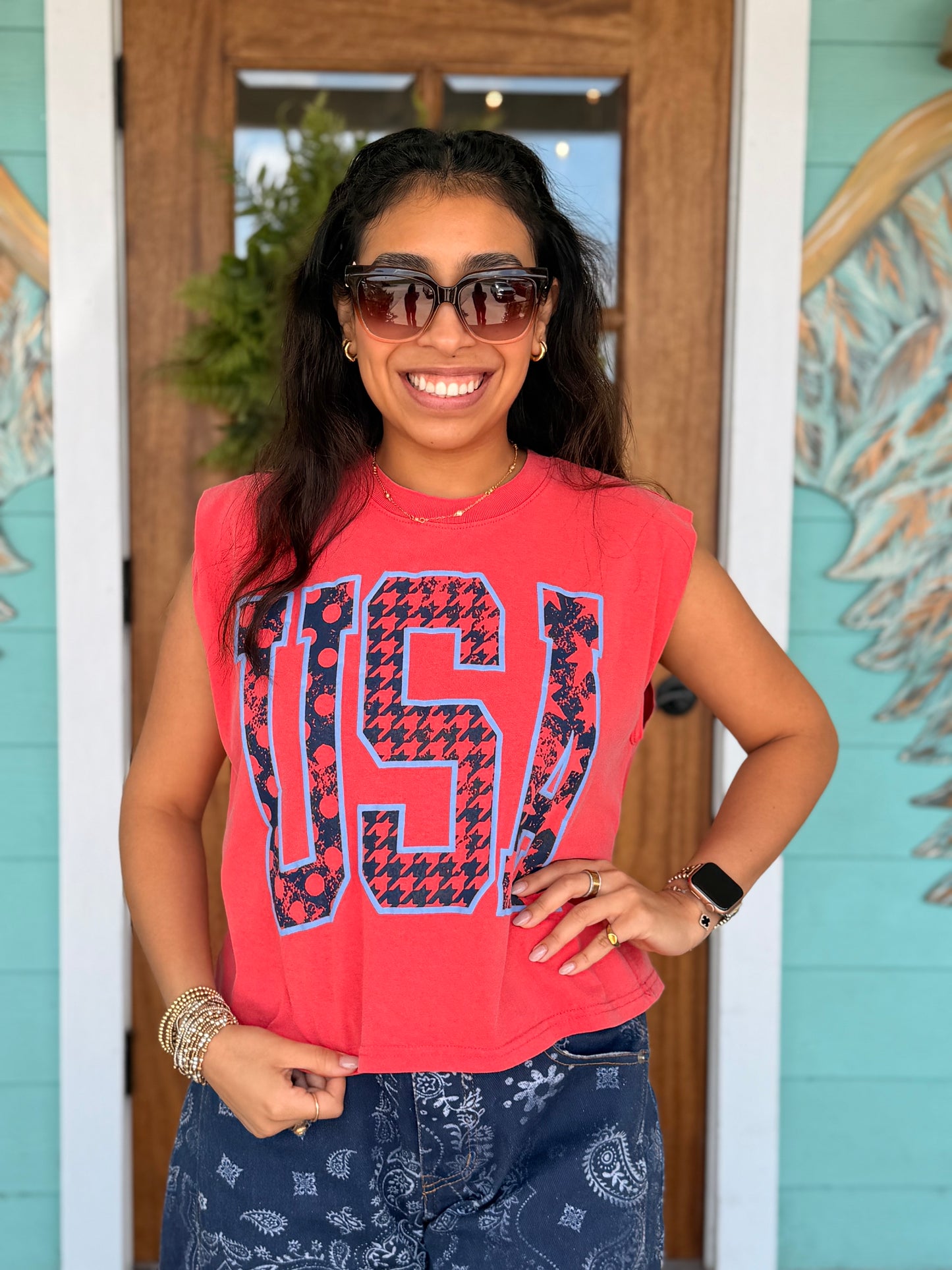 Red USA Tank